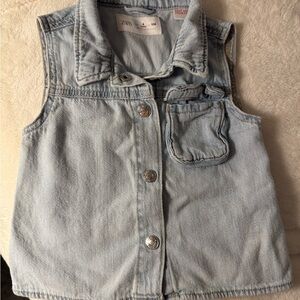 Zara Kids Denim Vest in Light Blue